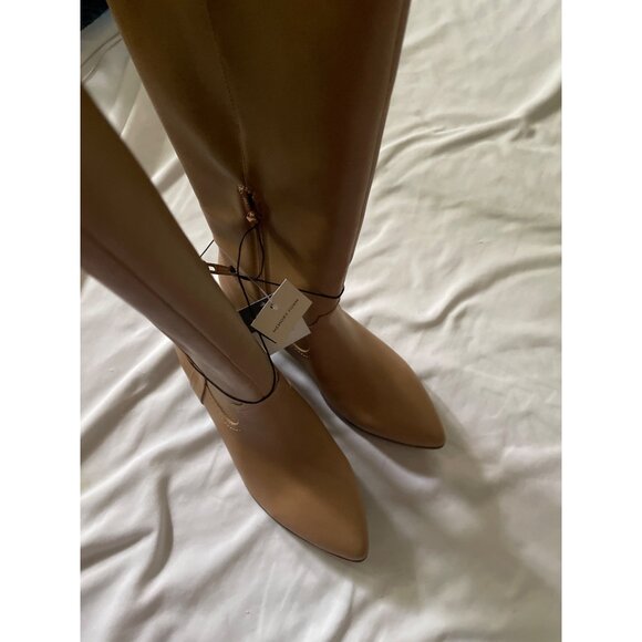 Knee High Light Brown Faux Leather Memory Foam Boots Size 11 Made In China With - Picture 7 of 8